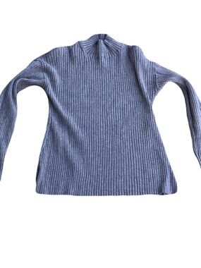 Source Unknown Ribbed Mock Neck Sweater - Gray Blue